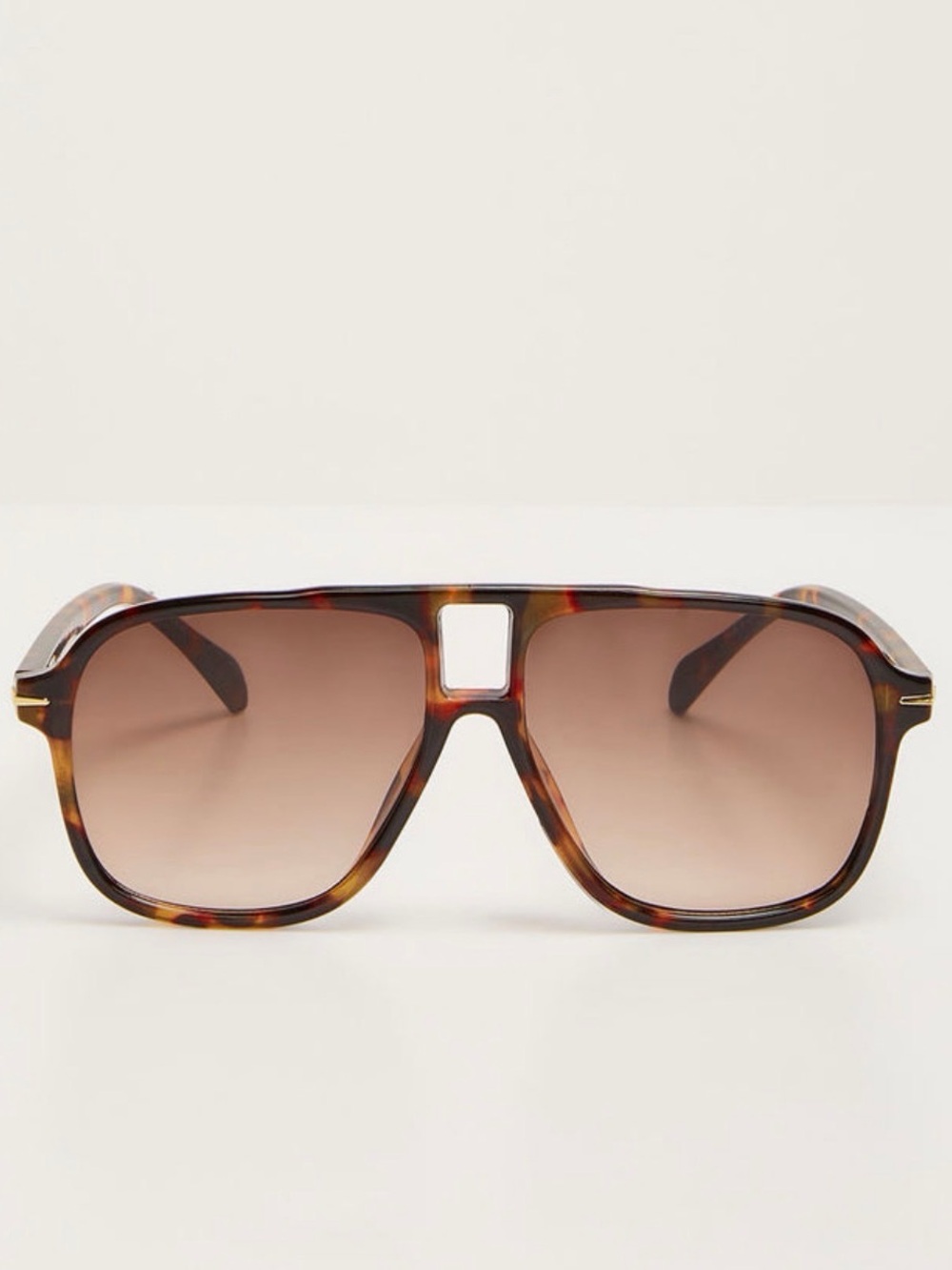 Tortoiseshell Aviator Sunglasses - Brown Lenses